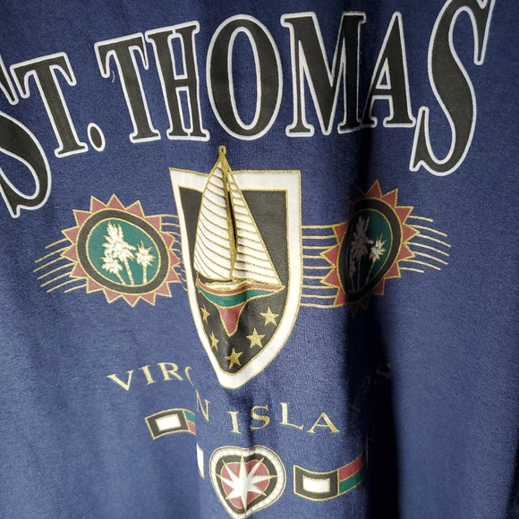vintage single stitch St Thomas Virgin Isl t shirt Hanes Tag Size Xl Made In USA - Picture 2 of 4